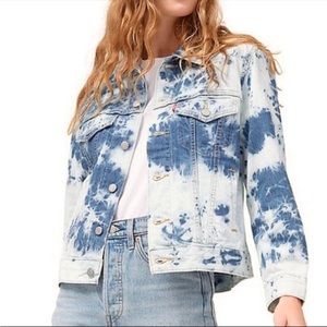 Levi’s Tie-Dye Ex-Boyfriend Trucker Jacket Size Medium NWT Acid Wash New
